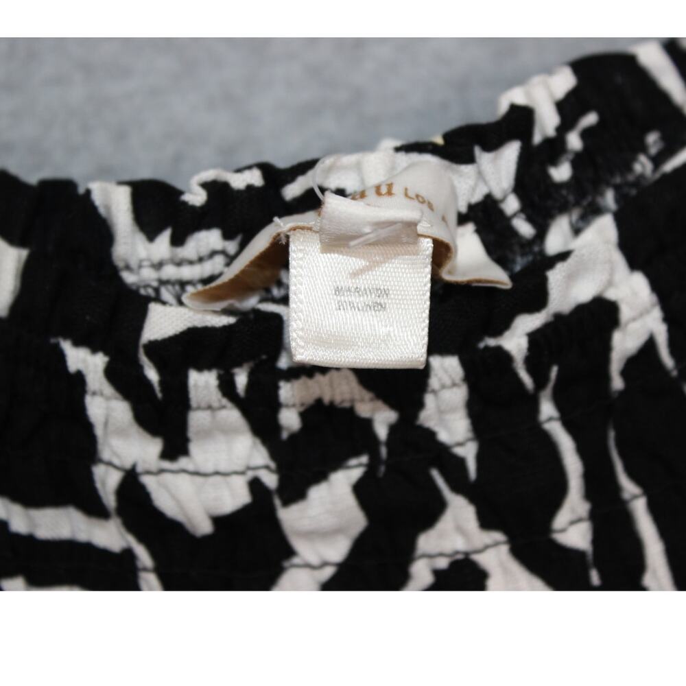 Monteau Womens Black and White Linen Blend Crop Top Size Large NWT - Picture 4 of 4